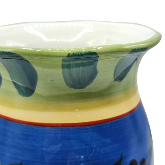 Vintage Certified International Pamela Gladding Hand-Painted Ceramic Vase 9.3inH - Picture 7 of 11